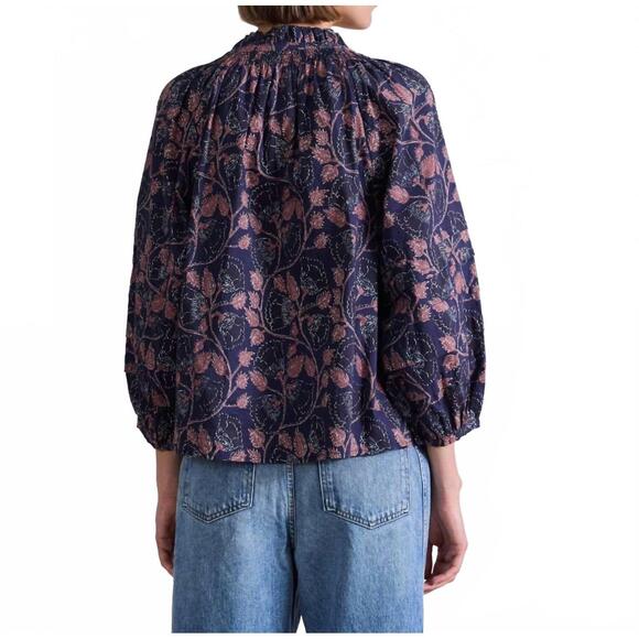 NEW APIECE APART trinidad blouse in camille floral navy